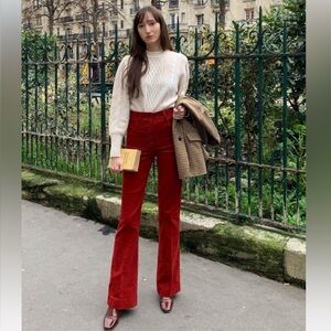 Nathalie Dumeix The JOPLIN trousers in brick red velvet Fr36